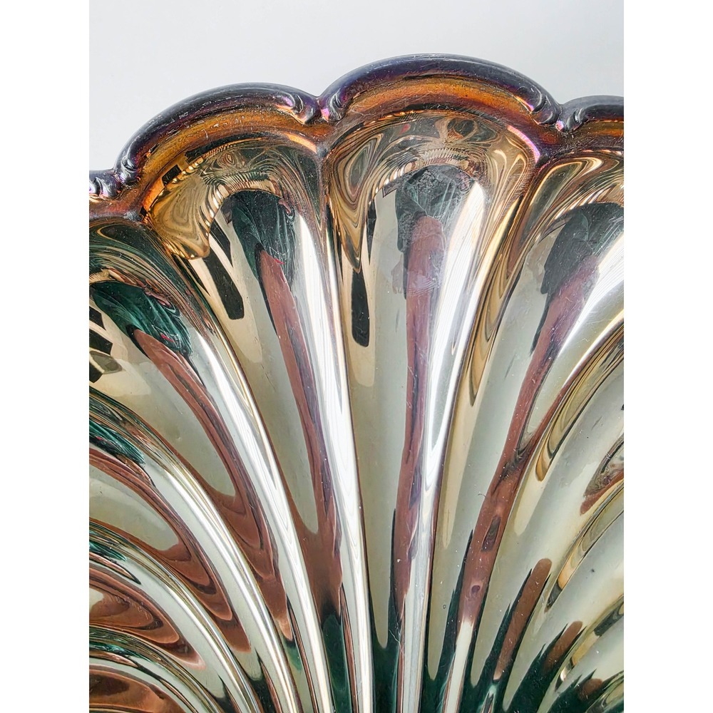 Oneida Silver Plated Scalloped Shell Serving Dish Floral Embossed Tray Vintage - Picture 6 of 8